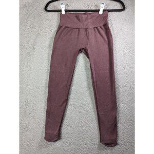 Gymshark Leggings Small Studio Workout Training Nylon Stretch Pattern Purple